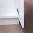 Close-up detail of a white cabinet